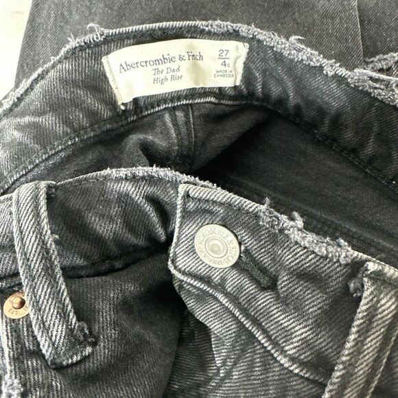 Abercrombie & Fitch Denim - Abercrombie & Fitch Jeans Dad High Rise Women's Size 27/4S Button Fly Black‎